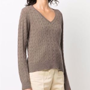 St. John’s bay cable knit sweater tan color size m